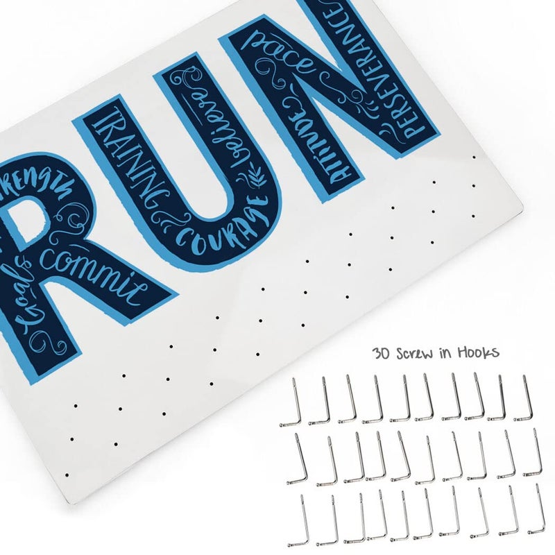 Gone For a Run Hooked On Medals | Medal Hanger and Display Inspirational Runner | White - Image 4